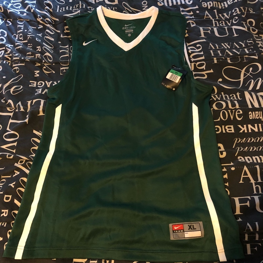 NHyper Elite Basketball Jersey Green/WHT